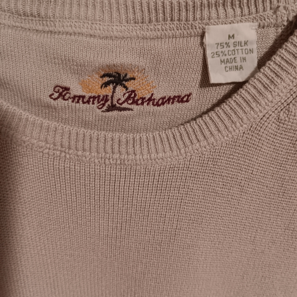 Tommy Bahama Sleeveless Knit Top. Taupe. Medium. - Picture 3 of 4